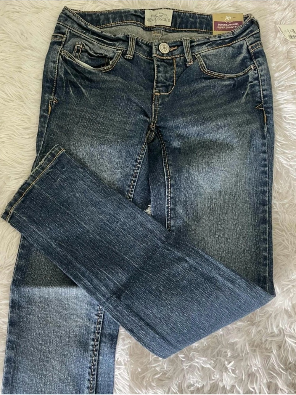 NWT Y2K Aeropostale ASHLEY ULTRA SKINNY Jeans (Super Low Rise/Skinny Fit) #0493